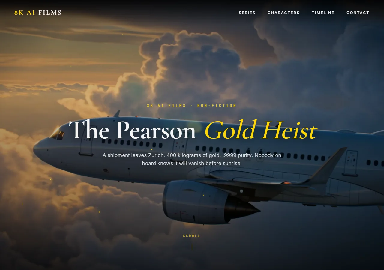8K AI Films website homepage